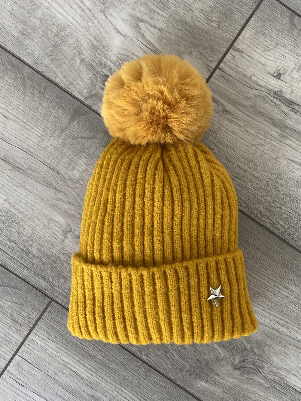 yellow bobble hat