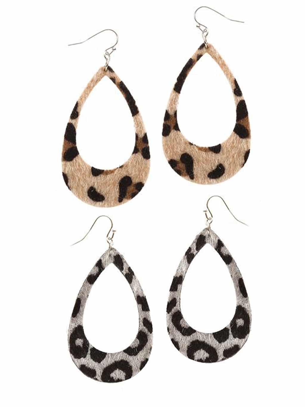 oval leopard earings