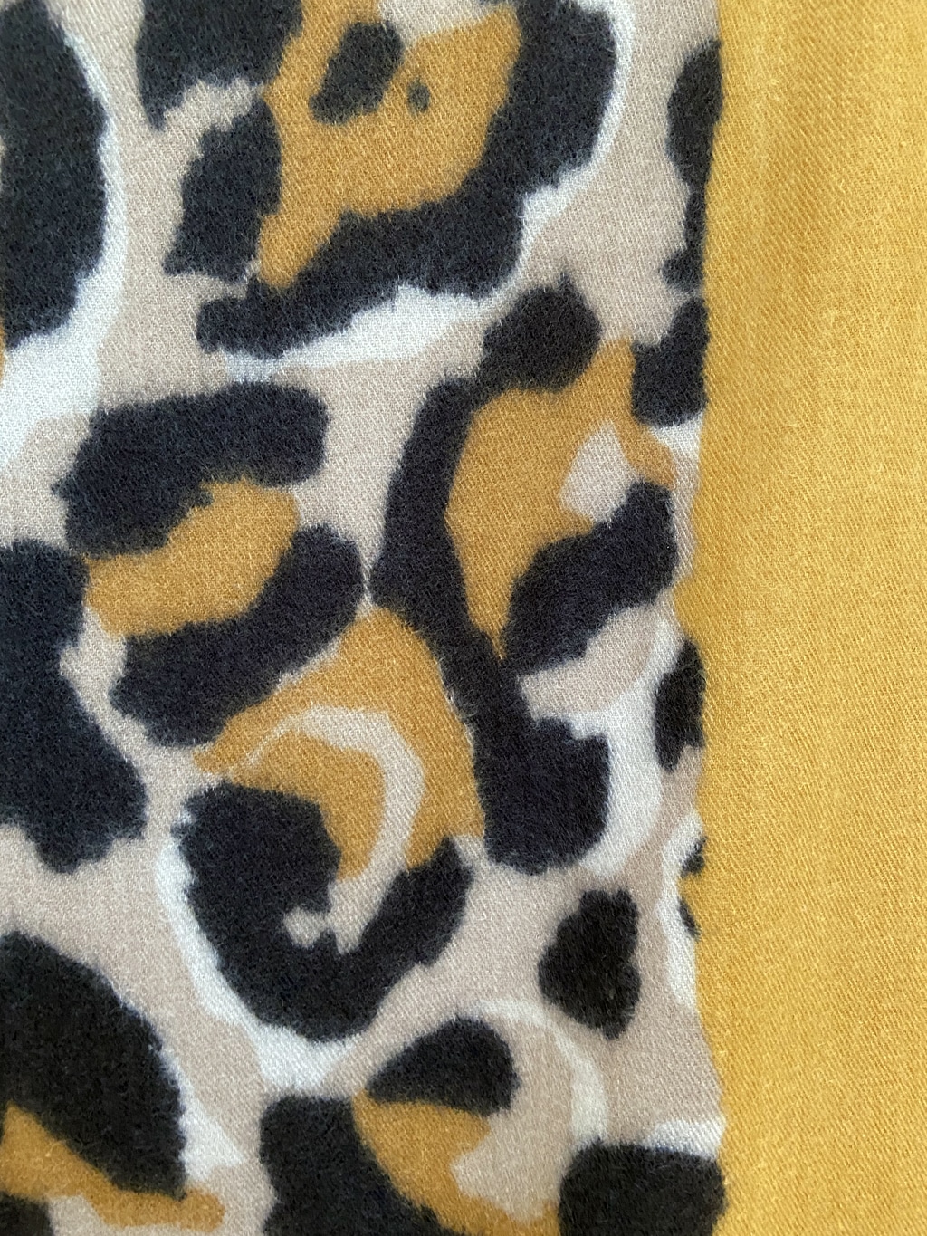 mustard and leopard print scarf