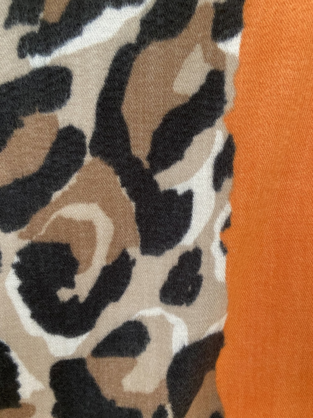 orange and leopard print scarf