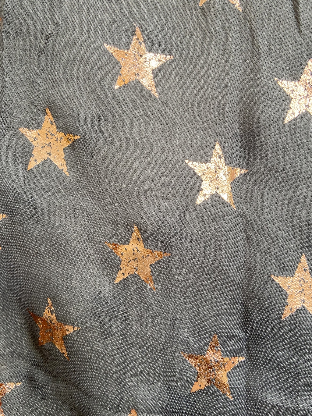 black copper metallic star scarf close up
