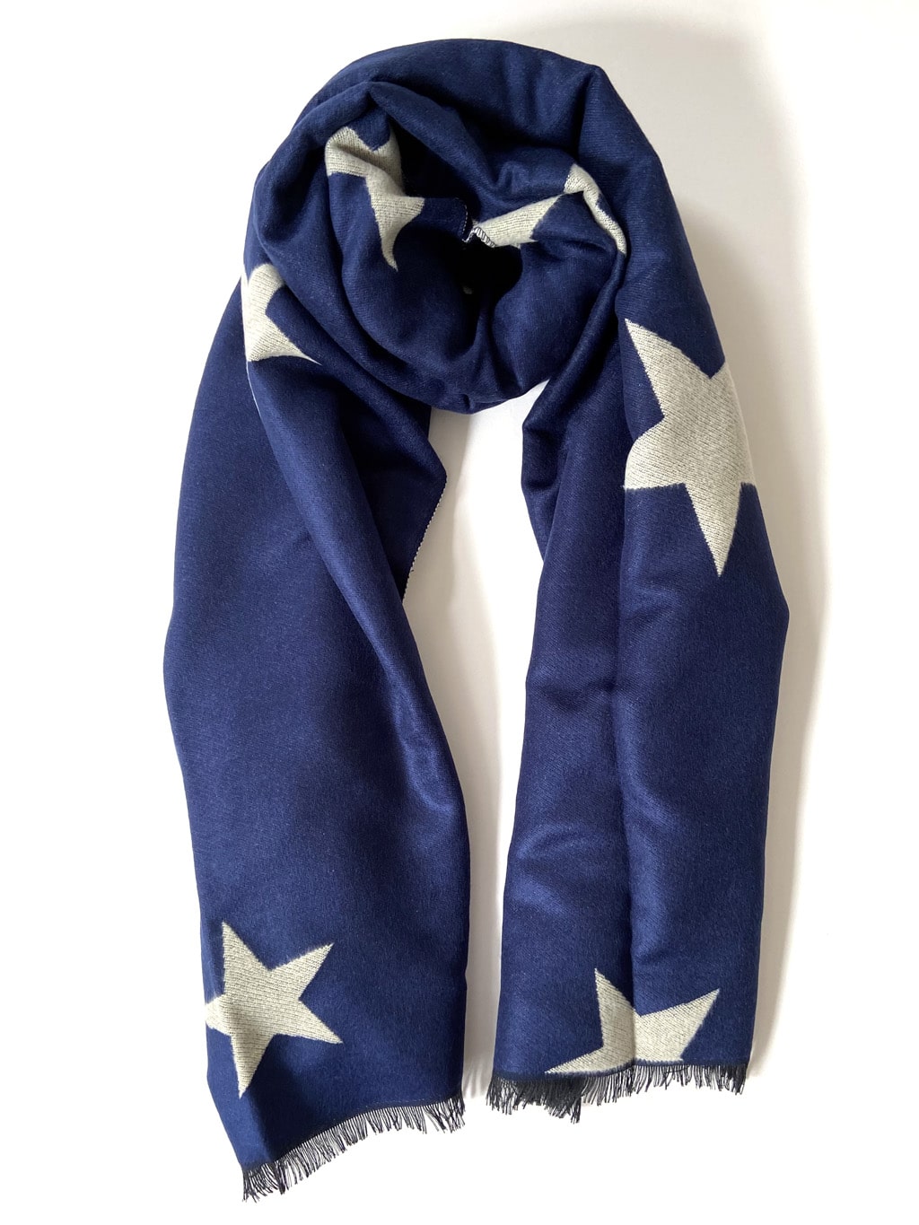 Navy and white star scarf