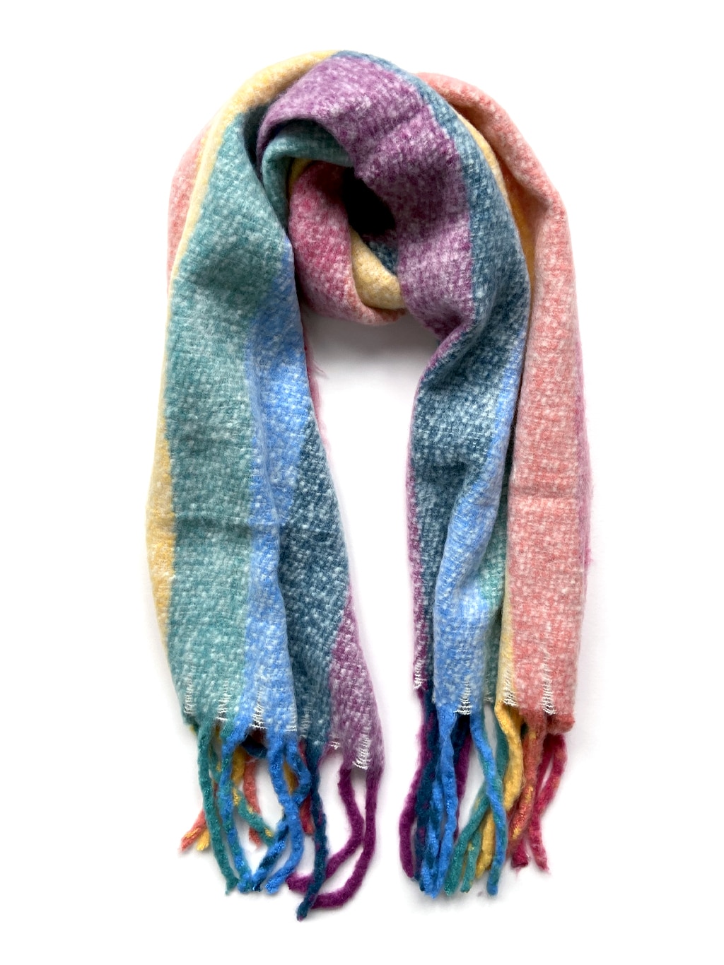 multi colour chunky knit scarf