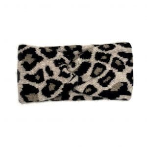 natural cashmere leopard headband