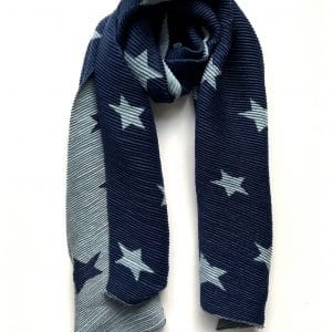 Navy ribbed star scarf