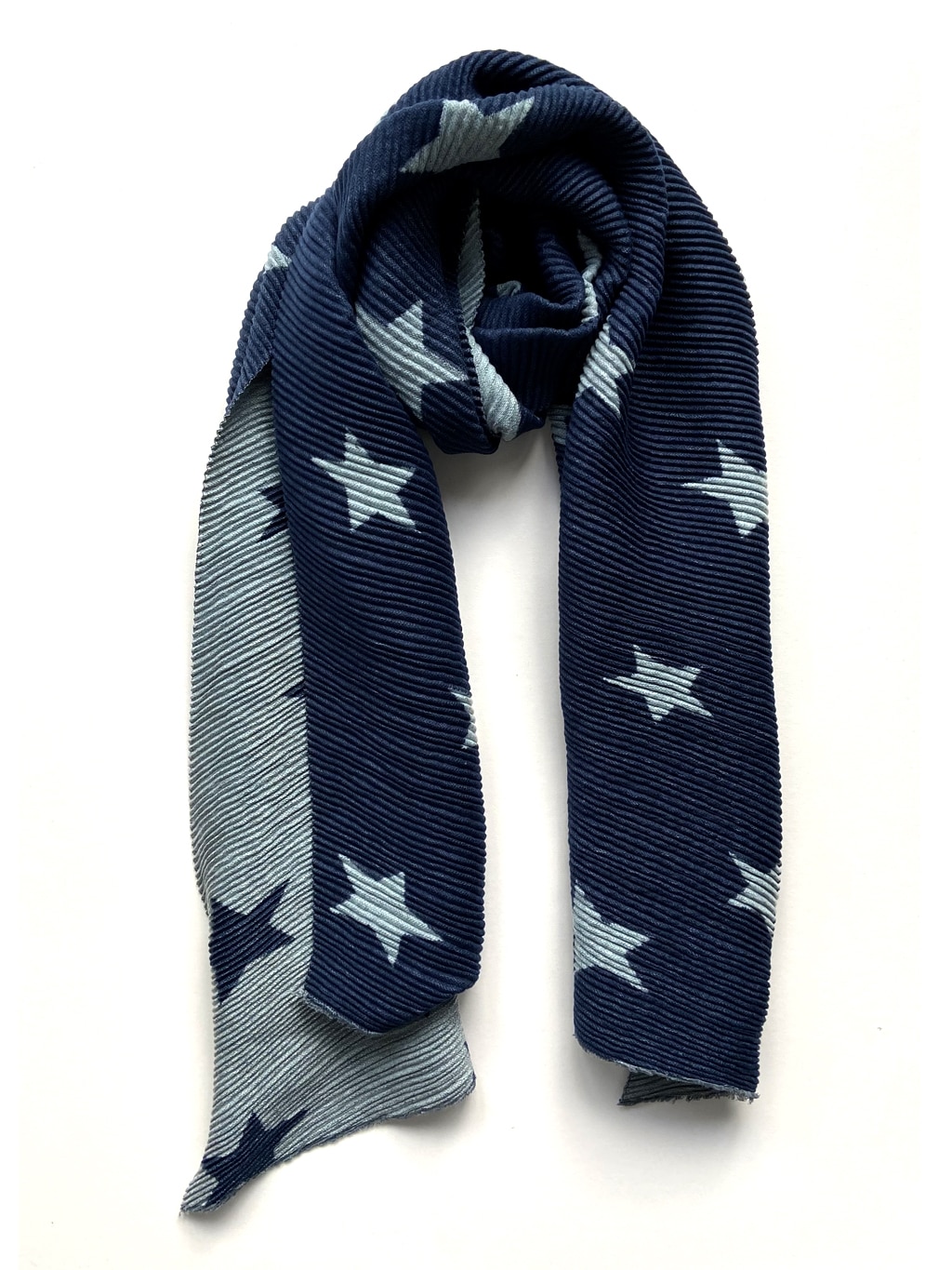 Navy ribbed star scarf