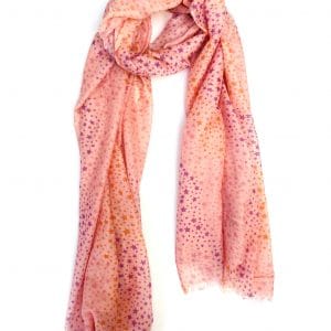 orange scarf with small stars